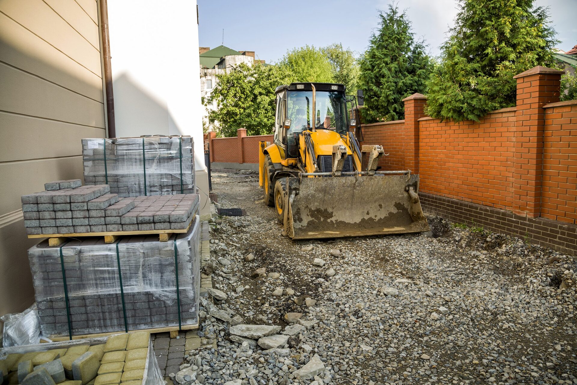 Landscape construction field photo